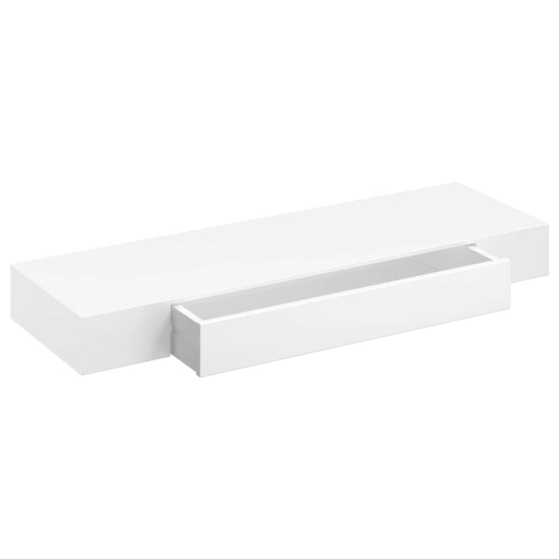 vidaXL 2 db fehér lebegő fali polc fiókkal 80 cm