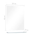 vidaXL edzett üveg falitükör polccal 50 x 60 cm