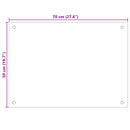 vidaXL fehér edzett üveg konyhai falburkoló 70 x 50 cm