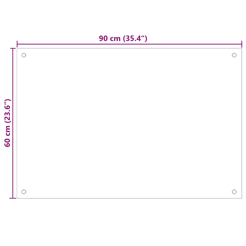 vidaXL fehér edzett üveg konyhai falburkoló 90 x 60 cm