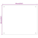 vidaXL átlátszó edzett üveg konyhai fröccsenésgátló 70 x 60 cm