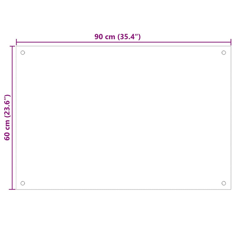 vidaXL átlátszó edzett üveg konyhai fröccsenésgátló 90 x 60 cm