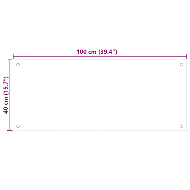 vidaXL átlátszó edzett üveg konyhai fröccsenésgátló 100 x 40 cm