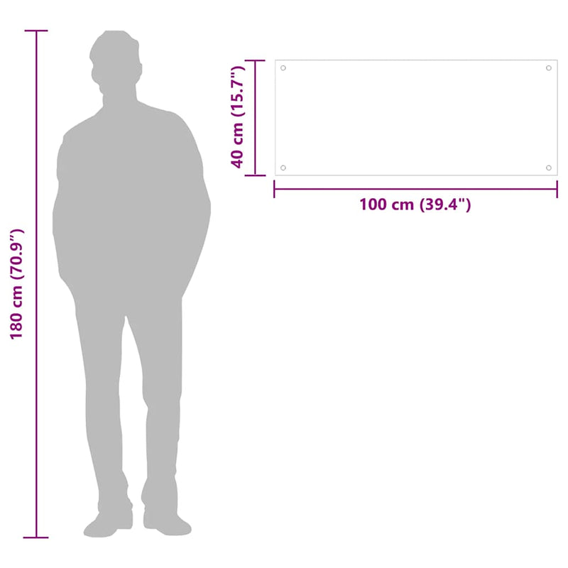 vidaXL átlátszó edzett üveg konyhai fröccsenésgátló 100 x 40 cm