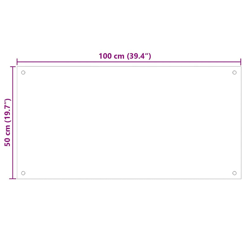 vidaXL átlátszó edzett üveg konyhai fröccsenésgátló 100 x 50 cm