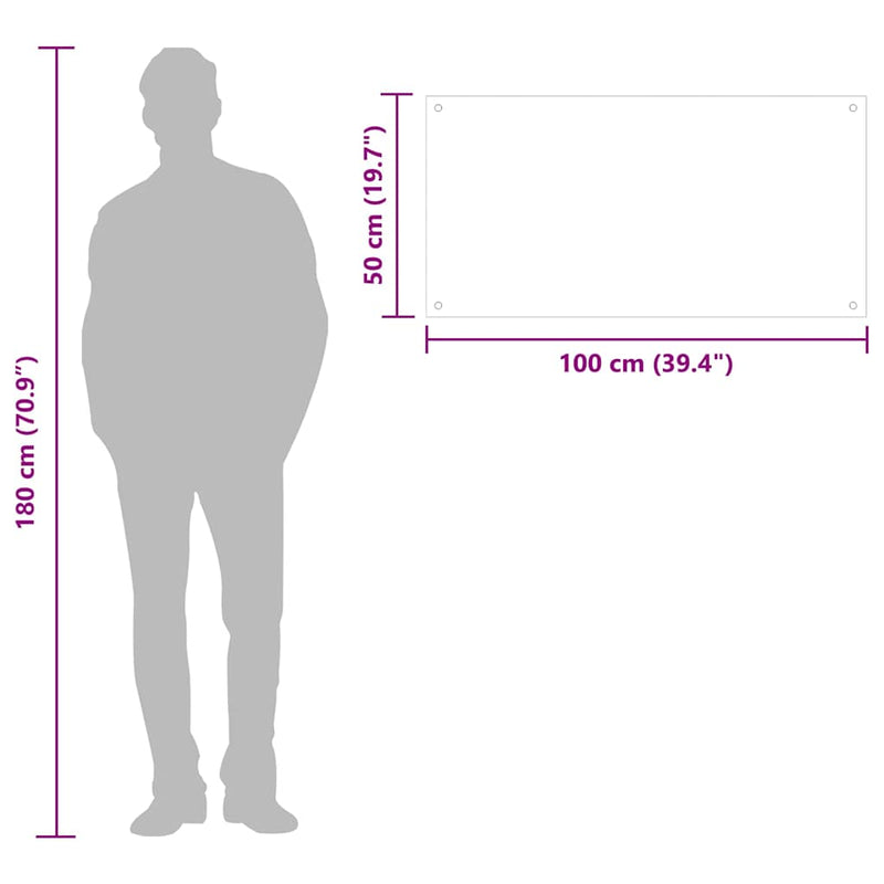 vidaXL átlátszó edzett üveg konyhai fröccsenésgátló 100 x 50 cm