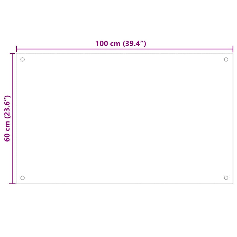 vidaXL átlátszó edzett üveg konyhai fröccsenésgátló 100 x 60 cm