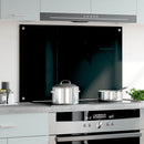 vidaXL fekete edzett üveg konyhai falburkoló 90 x 60 cm