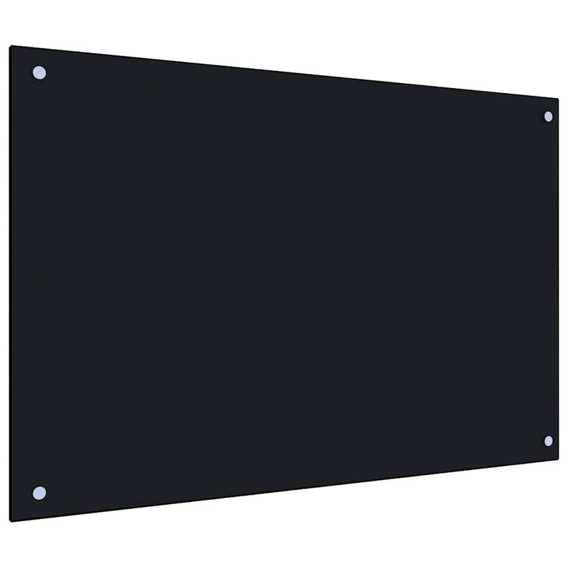 vidaXL fekete edzett üveg konyhai falburkoló 90 x 60 cm