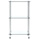 vidaXL 3 szintes átlátszó edzett üveg polc 40 x 40 x 67 cm