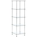 vidaXL 5 szintes átlátszó edzett üveg polc 40 x 40 x 130 cm