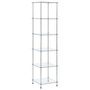 vidaXL 6 szintes átlátszó edzett üveg polc 40 x 40 x 160 cm
