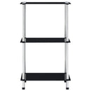 vidaXL 3 szintes fekete edzett üveg polc 40 x 40 x 67 cm