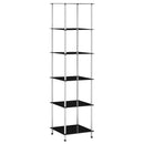 vidaXL 6 szintes fekete edzett üveg polc 40 x 40 x 160 cm