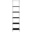 vidaXL 6 szintes fekete edzett üveg polc 40 x 40 x 160 cm