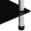 vidaXL 6 szintes fekete edzett üveg polc 40 x 40 x 160 cm