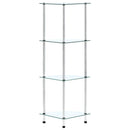 vidaXL 4 szintes átlátszó edzett üveg polc 30 x 30 x 100 cm