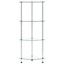 vidaXL 4 szintes átlátszó edzett üveg polc 30 x 30 x 100 cm