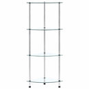 vidaXL 4 szintes átlátszó edzett üveg polc 30 x 30 x 100 cm
