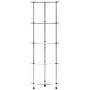 vidaXL 5 szintes átlátszó edzett üveg polc 30 x 30 x 130 cm