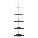 vidaXL 6 szintes fekete edzett üveg polc 30 x 30 x 160 cm