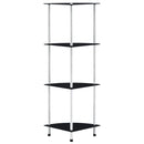 vidaXL 4 szintes fekete edzett üveg polc 30 x 30 x 100 cm