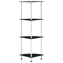vidaXL 4 szintes fekete edzett üveg polc 30 x 30 x 100 cm
