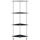 vidaXL 4 szintes fekete edzett üveg polc 30 x 30 x 100 cm