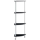 vidaXL 4 szintes fekete edzett üveg polc 30 x 30 x 100 cm