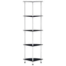 vidaXL 5 szintes fekete edzett üveg polc 30 x 30 x 130 cm