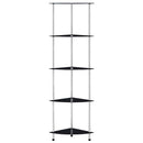 vidaXL 5 szintes fekete edzett üveg polc 30 x 30 x 130 cm