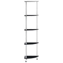 vidaXL 5 szintes fekete edzett üveg polc 30 x 30 x 130 cm