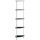 vidaXL 5 szintes fekete edzett üveg polc 30 x 30 x 130 cm