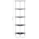 vidaXL 5 szintes fekete edzett üveg polc 30 x 30 x 130 cm
