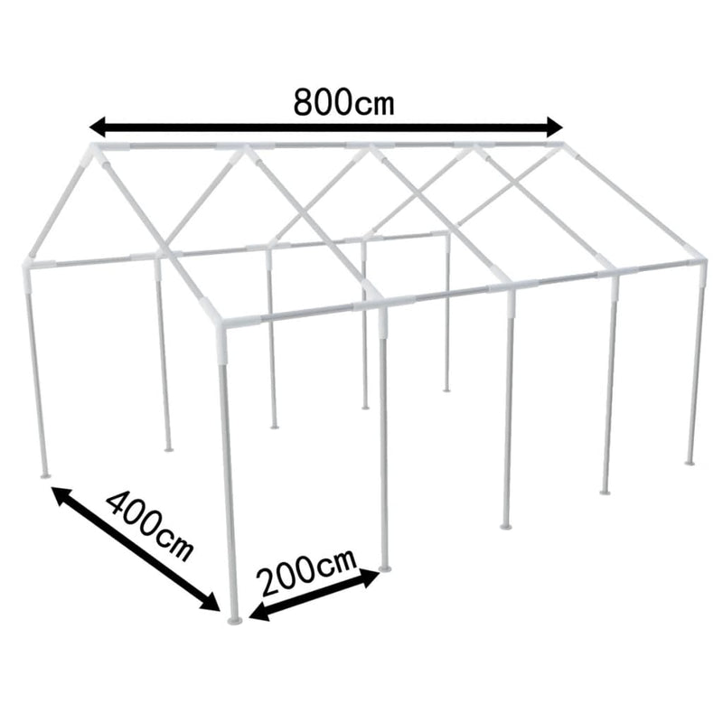 Acélváz rendezvénysátor számára 8 x 4 m