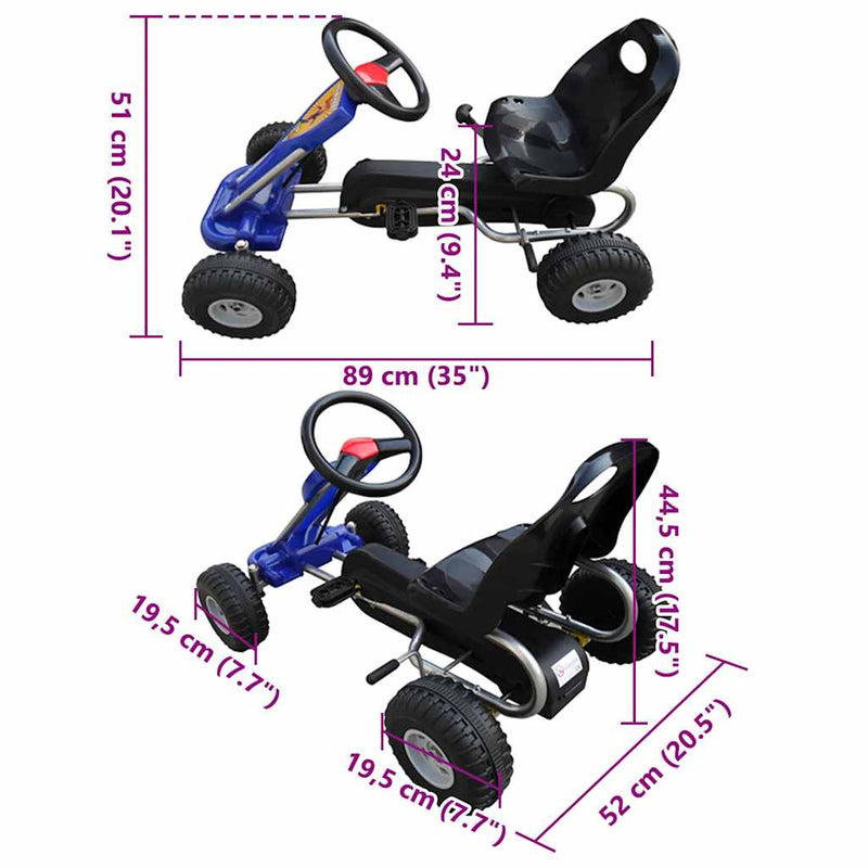 vidaXL pedálos gokart kék
