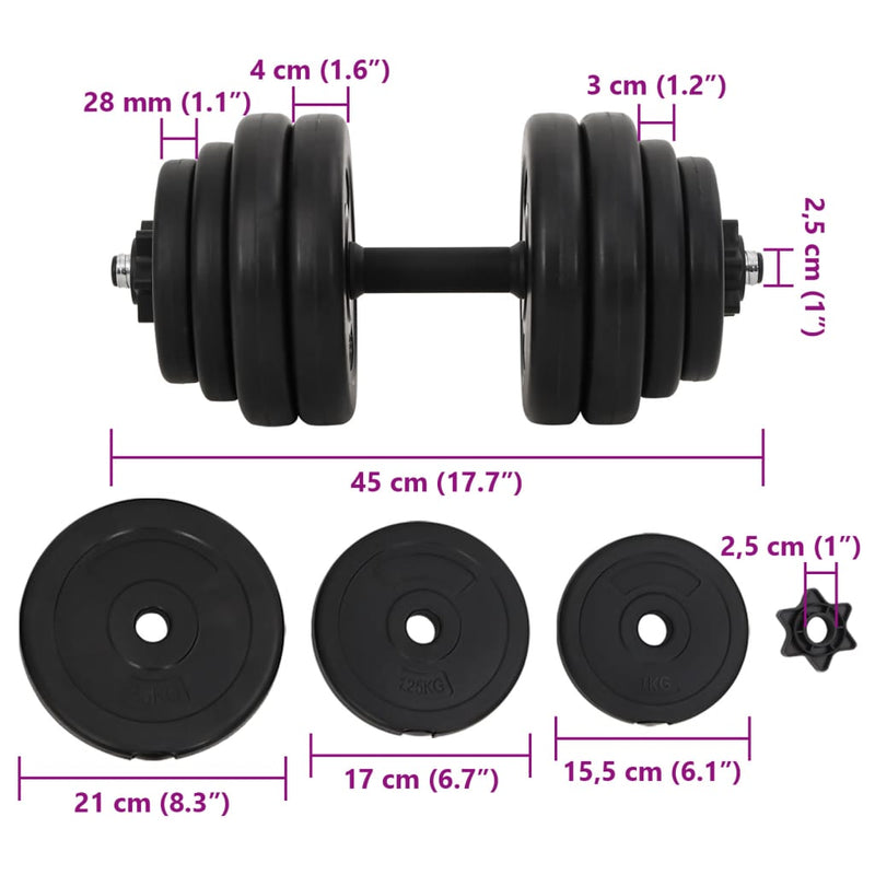 vidaXL 1 db egykezes súlyzó 15 kg