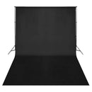 vidaXL fekete pamut háttér állvány nélkül 500 x 300 cm