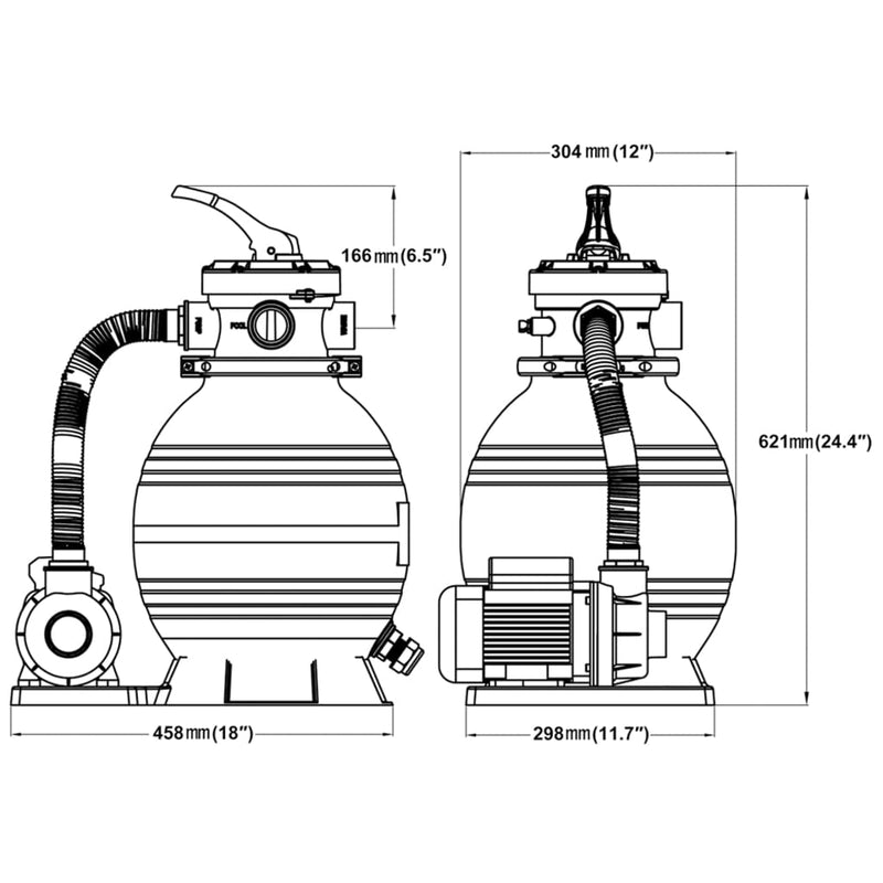 vidaXL homokszűrő szivattyú 400 W 11000 l/óra