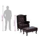 vidaXL sötétbarna műbőr fotel lábzsámollyal