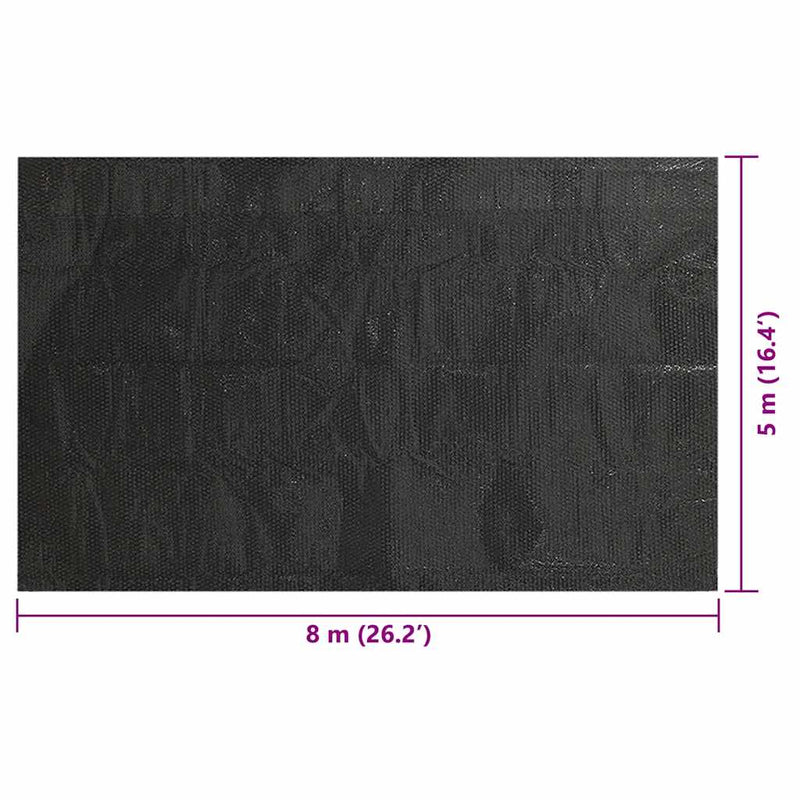 Téglalap alakú Fekete PE Medence-takaró 8x5 m