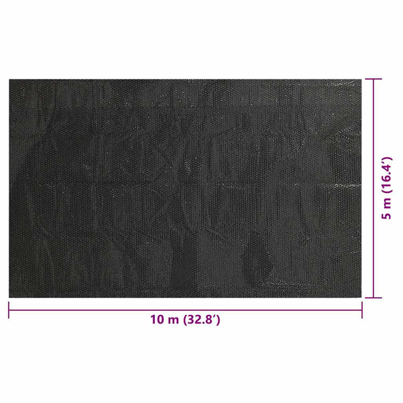 Téglalap alakú Fekete PE Medence-takaró 10x5 m
