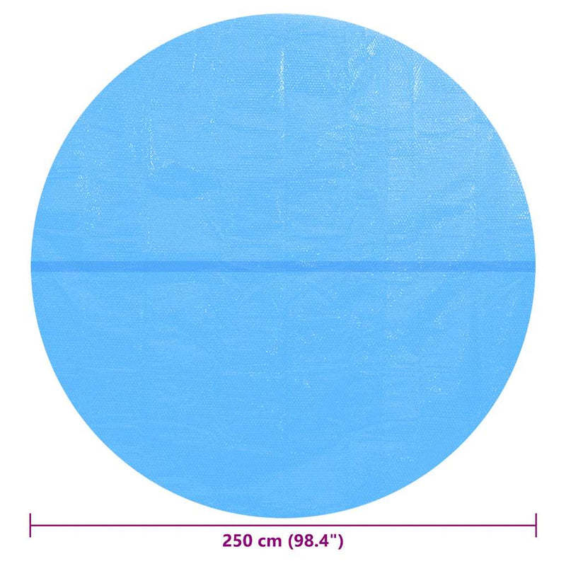 vidaXL kék napelemes kerek lebegő PE medencefólia 250 cm