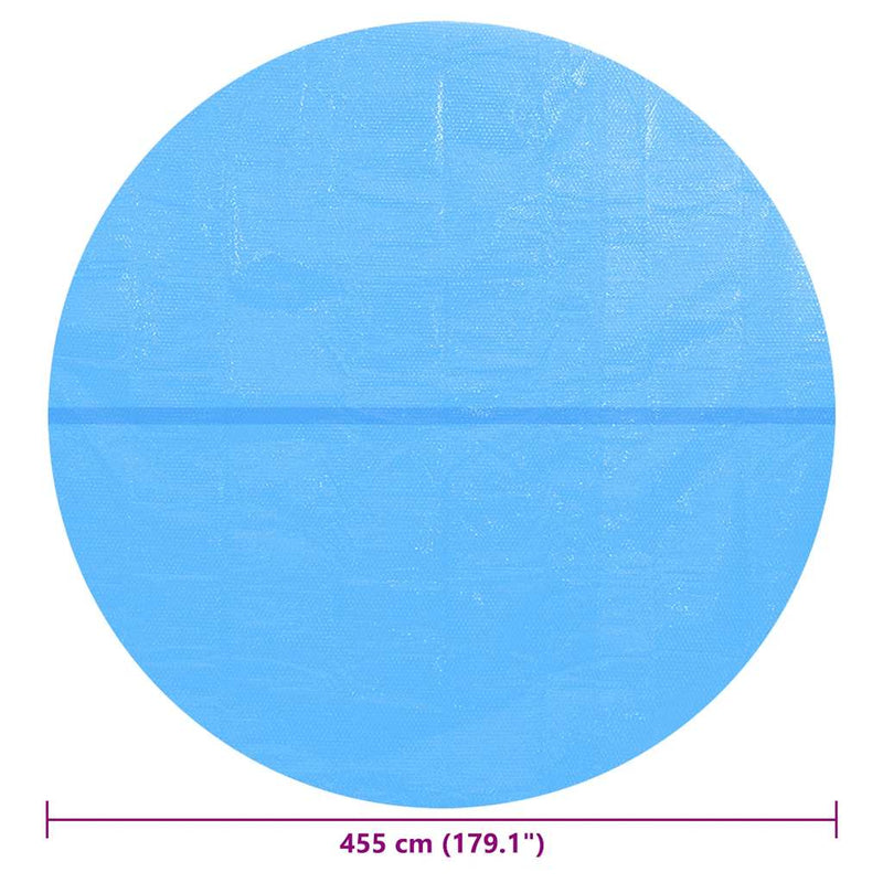 vidaXL kék napelemes kerek lebegő PE medencefólia 455 cm