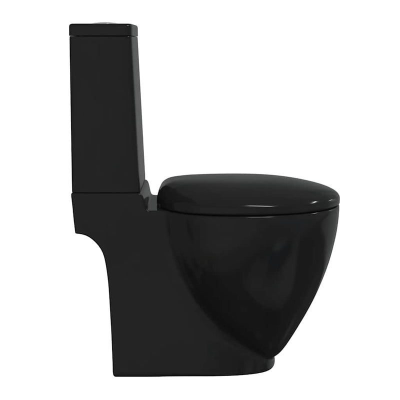 vidaXL fekete kerámia WC öblítőrendszerrel