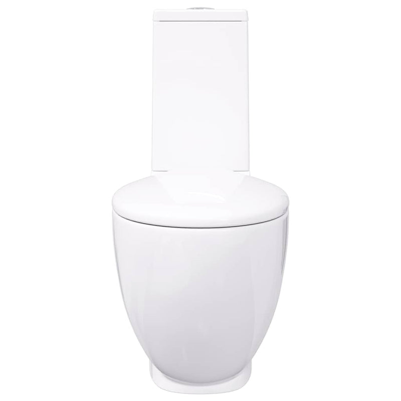 vidaXL fehér kerámia WC öblítőrendszerrel