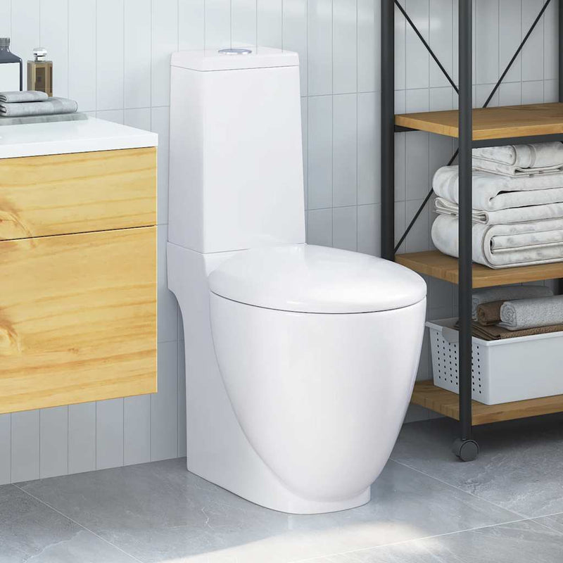 vidaXL fehér kerámia WC öblítőrendszerrel