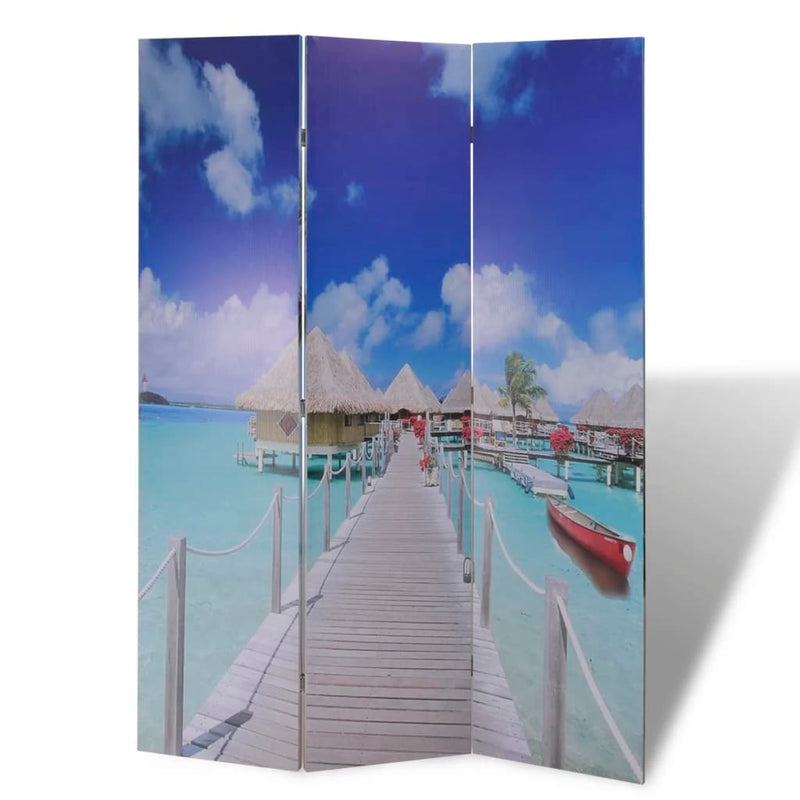 vidaXL tengerpart mintás paraván 120 x 170 cm