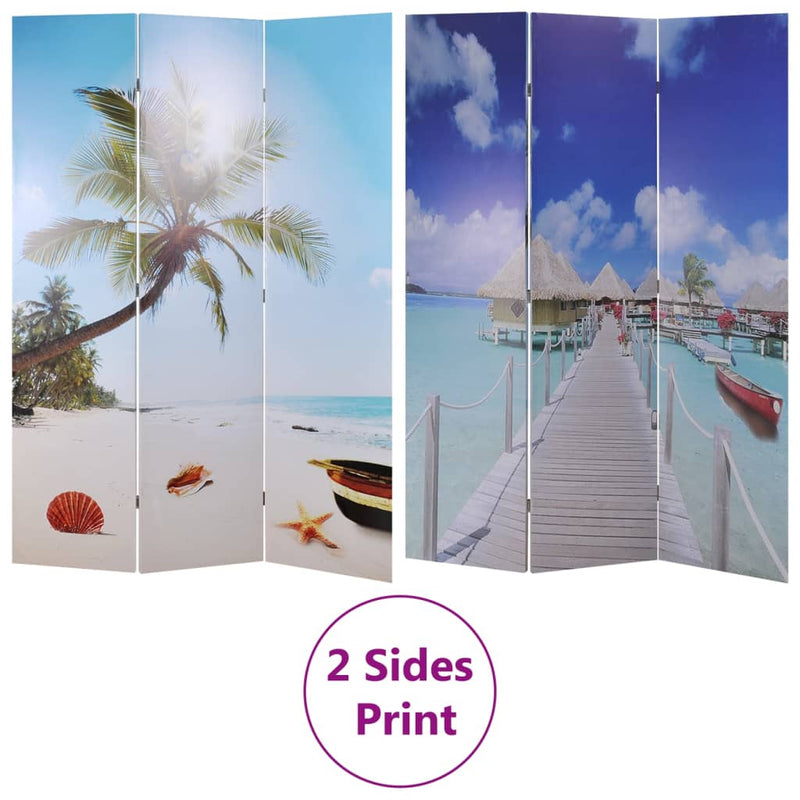 vidaXL tengerpart mintás paraván 120 x 170 cm