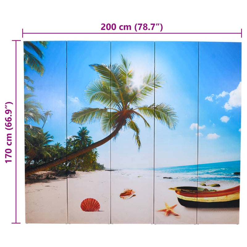 vidaXL tengerpart mintás paraván 200 x 170 cm